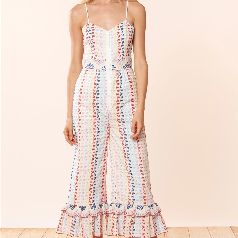 Red Carter Bailey Eyelet Jumpsuit